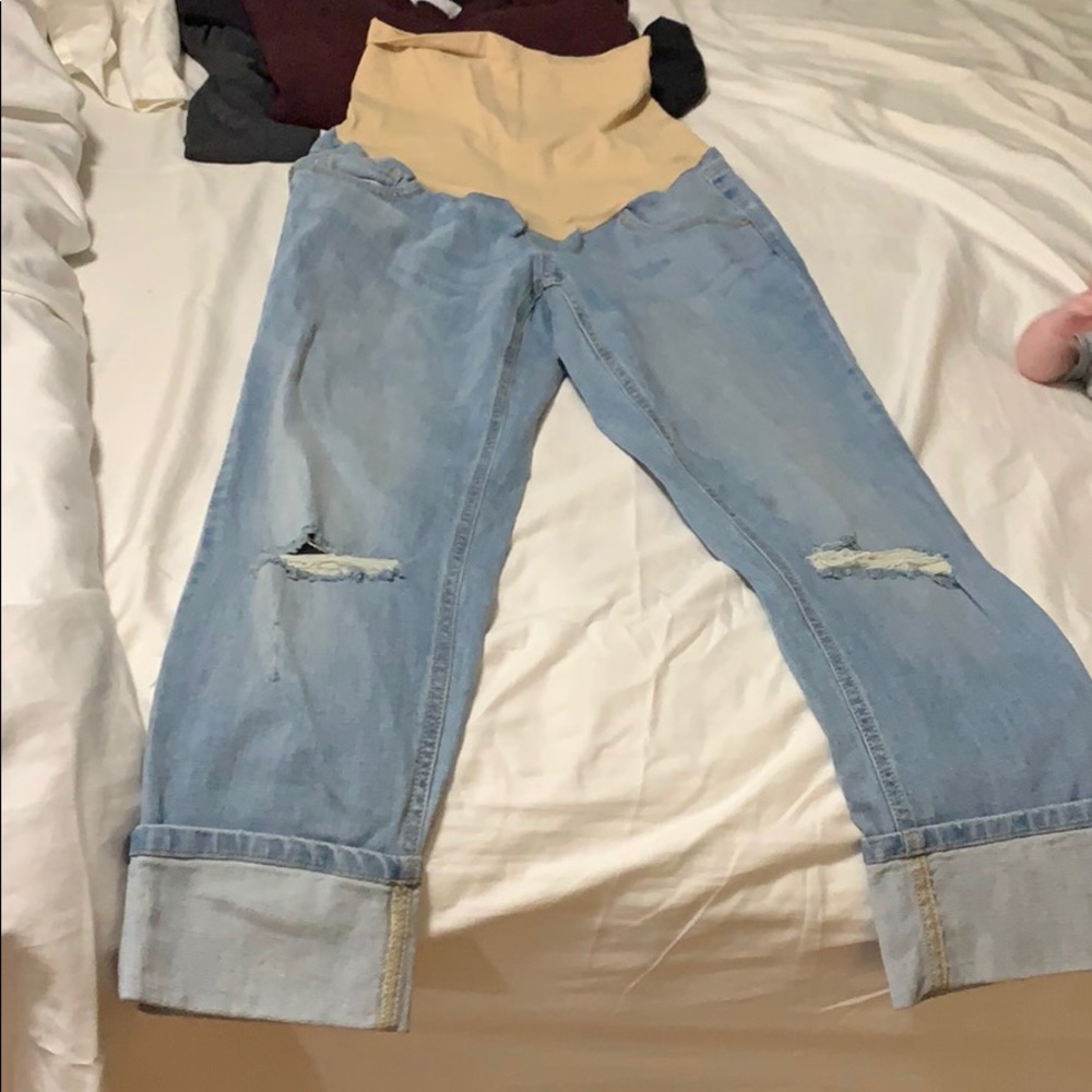 Maternity distressed pants